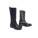 Art. 805 STIVALE IN VERA PELLE NERO CON FIBBIE LATERALI E CAVIGLIERA FISSA