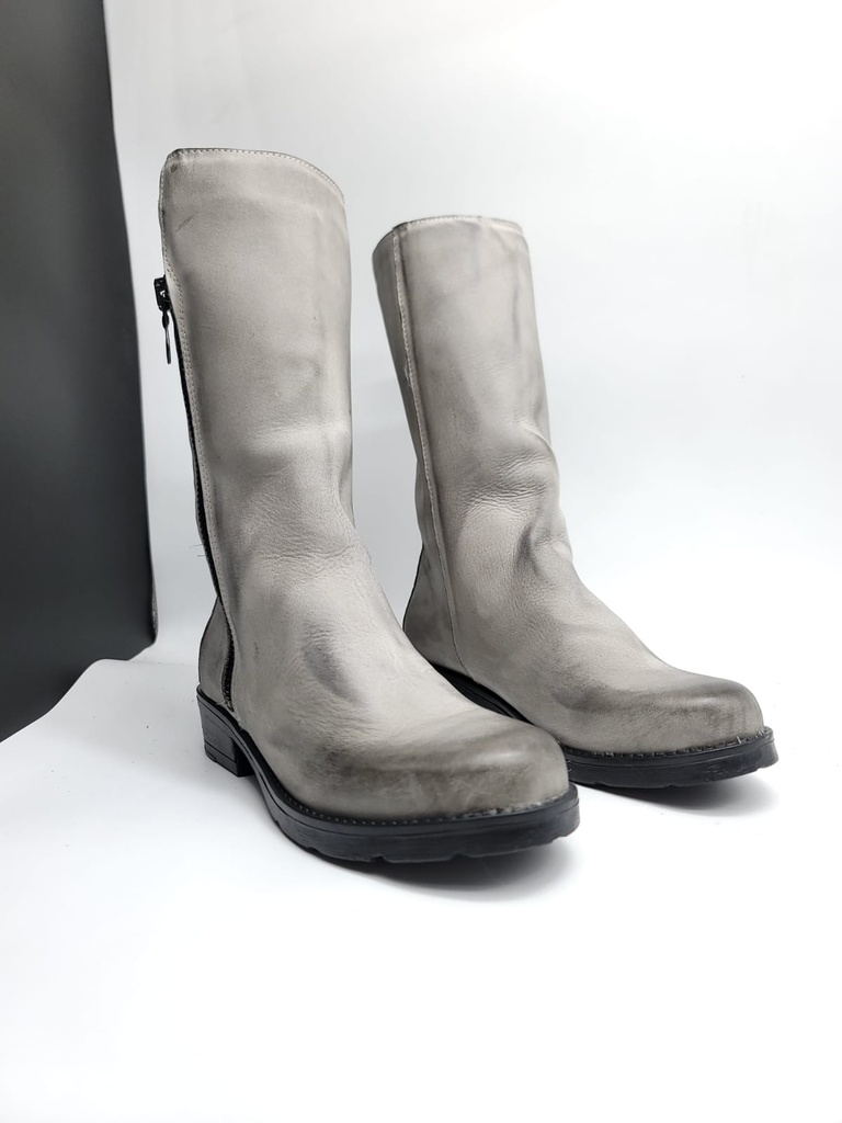 ART.193 Zip-Sided Boot in Nubuck Grey Made in Italy