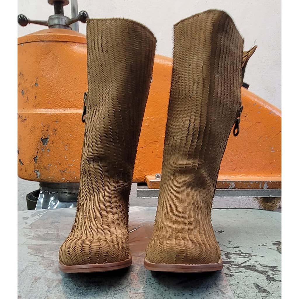 ART.193 Zip-Sided Boot in Cuoio Esotic Print Made in Italy