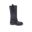 Art. 801 BOTTES EN CUIR VÉRITABLE NOIR AVEC BRACELET DE CHEVILLE FIXE