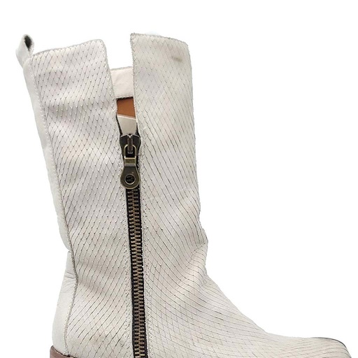 ART.193 Zip-Sided Boot in Taupe Esotic Print Made in Italy
