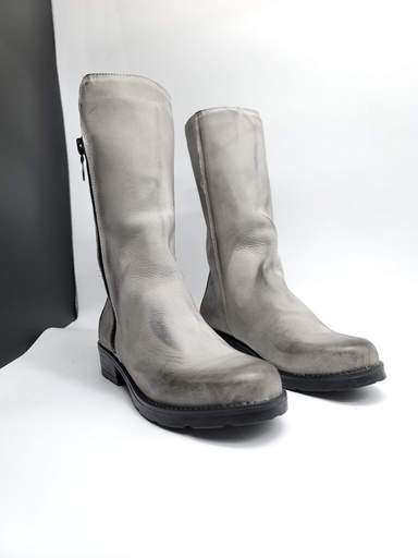 ART.193 Zip-Sided Boot in Nubuck Grey Made in Italy